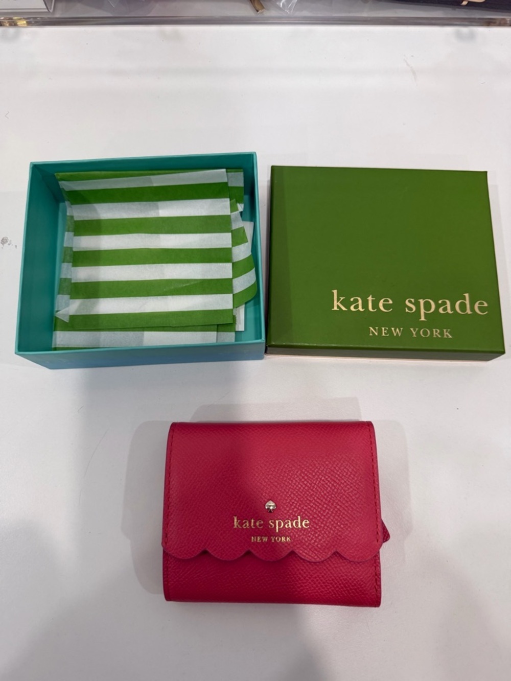 Kate Spade Gemma Pink Scalloped Small Flap Wallet w Box & Insert - Picture 3 of 12